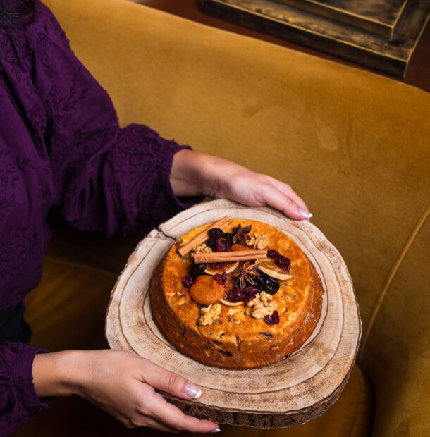 Κέικ χριστουγεννιάτικο χωρίς ζάχαρη, με ξερά φρούτα